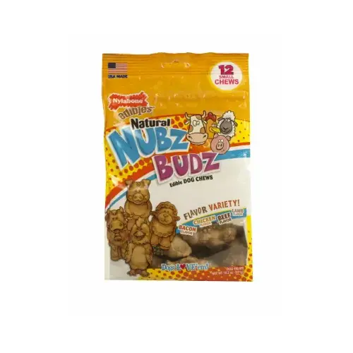 Nylabone NENB100M12W Dog Treats, Nubz Small Budz - pack of 12