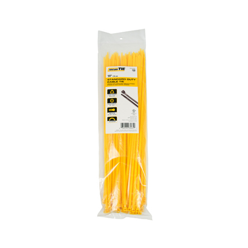 Standard Duty Cable Tie, Yellow, 14-In - pack of 100