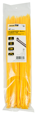 ECM INDUSTRIES LLC CT14-50100Y Standard Duty Cable Tie, Yellow, 14-In  pack of 100