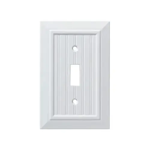 Classic Beadboard Single Switch Wall Plate, White