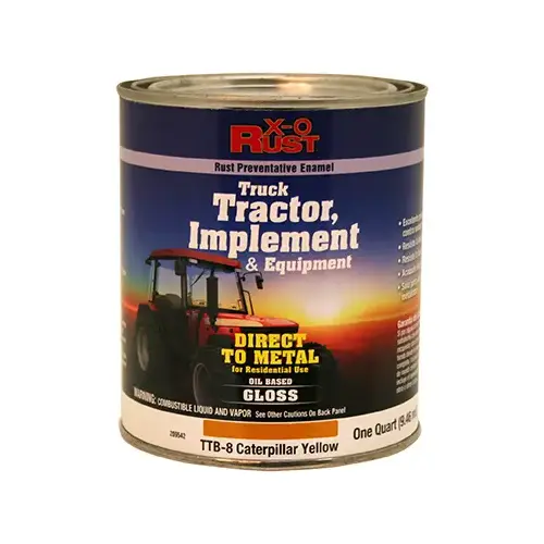 Rust-Preventative Paint & Primer, Direct to Metal, Truck, Tractor, Implement & Equipment, Caterpillar Yellow, 1-Qt.