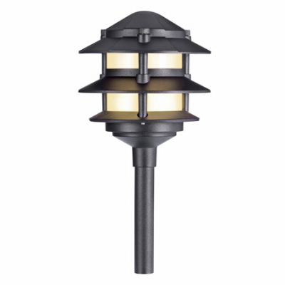 RIMPORTS LLC TV40375 LED Path Light, 3-Tier, Black Aluminum, 30 Lumens, 2.2-Watt