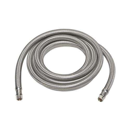 Dishwasher Supply Line, Stainless Steel, 3/8 Compression x 60-In.