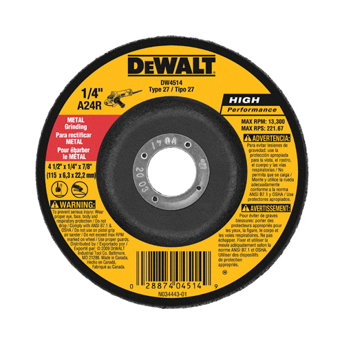 Metal Grinding Wheel, 4.5 x 1/4 x 7/8-In - pack of 5