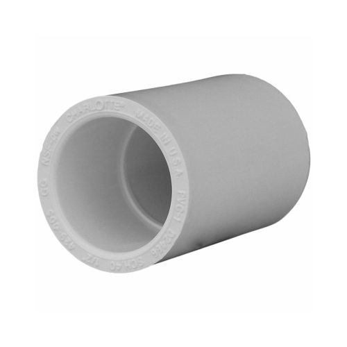 Schedule 40 PVC Pressure Coupling, White, 1/2-In.