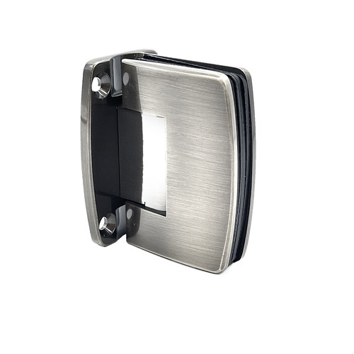 Brixwell H-R14GTW-FP-BP Radial Series Glass To Wall Mount Shower Door Hinge With Full Back Plate Brushed Pewter