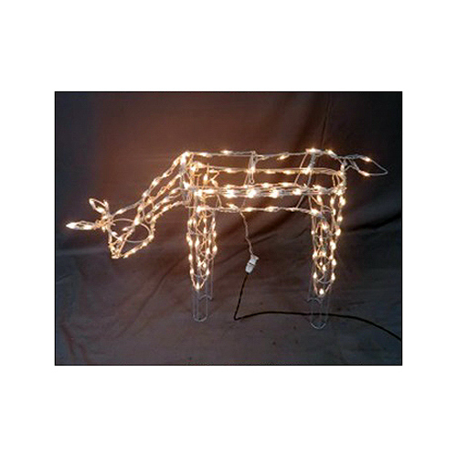 Christmas Decoration, Lighted 3-D Deer, 26 x 40-In.