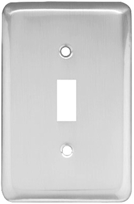 Liberty Hardware W10245-PC-U Toggle Wall Plate, 1-Gang, Stamped, Round, Polished Chrome Steel