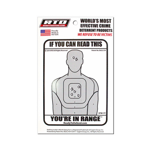 COGENT GROUP INC STW-7Y If You Can Read This You're In Range Home Security Window Decal, White Vinyl, 4 x 5-In.