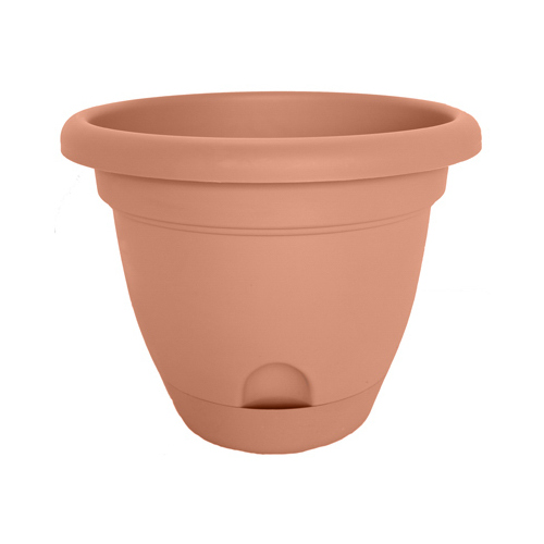 Lucca Self-Watering Planter, Plastic, Terra Cotta, 16-In.