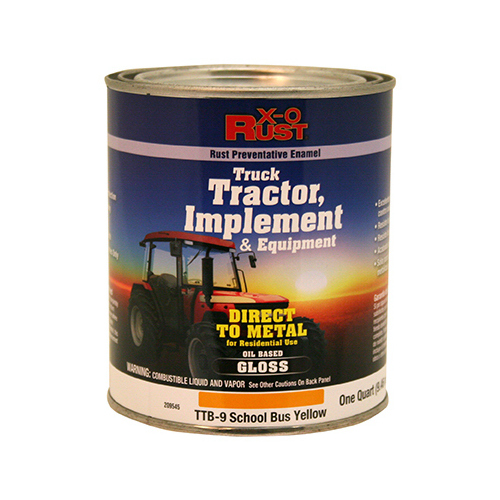 Rust-Preventative Paint & Primer, Direct to Metal, Truck, Tractor, Implement & Equipment, School Bus Yellow, 1-Qt.