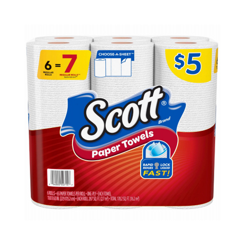 Choose-a-Sheet Paper Towels - pack of 6 White