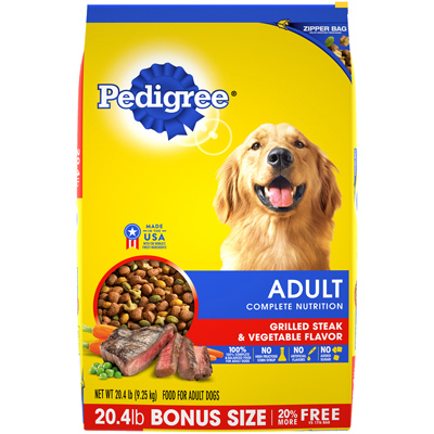 Pedigree 14358 Dry Dog Food, Adult, Succulent Steak, 16-Lb.