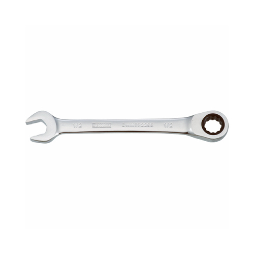 Combination Wrench, SAE, 1/2 in Head, 6-15/32 in L, Chrome, Comfort-Grip Handle