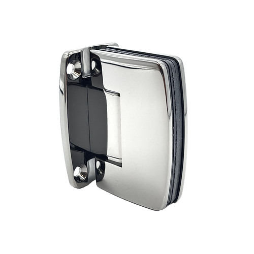 Radial Series Glass To Wall Mount Shower Door Hinge With Full Back Plate Black Nickel