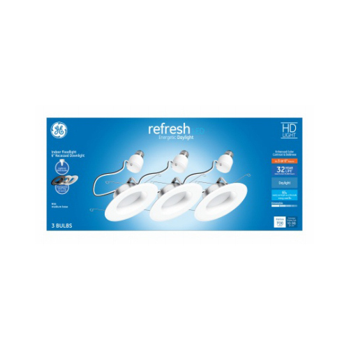 Refresh HD LED Light Bulbs, Daylight, 9-Watt, 750 Lumens - pack of 3