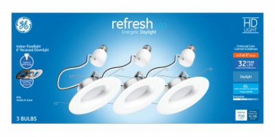 GE Lighting 47769 Refresh HD LED Light Bulbs, Daylight, 9-Watt, 750 Lumens - pack of 3