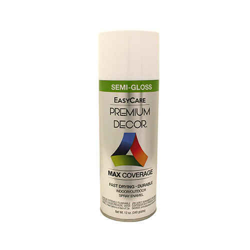 Premium Decor Spray Paint, White Semi-Gloss, 12-oz.