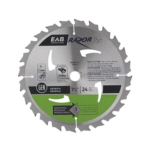 Exchange-A-Blade 1011952 Circular Saw Blade, Thin, 24-Tooth x 7-1/4-In.