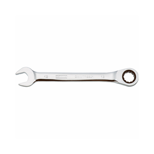 Combination Wrench, Metric, 13 mm Head, 6-15/32 in L, 12-Point, Chrome, Comfort-Grip Handle