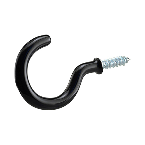 Cup Hooks, Black, 2.25-In - pack of 4