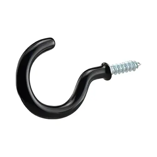 Cup Hooks, Black, 2.25-In - pack of 16