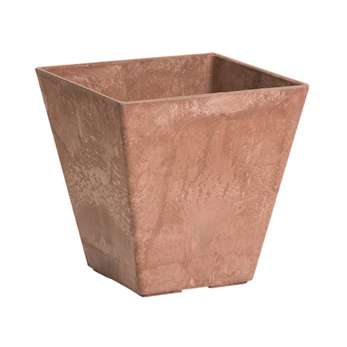 Ella Planter, Water Minder, Rust Resin/Stone, 12-In. Sq. - pack of 5