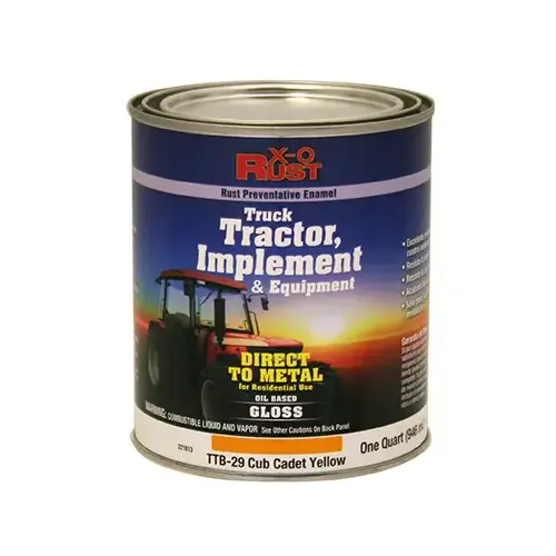 TRUE VALUE MFG COMPANY TTB29-QT Rust-Preventative Paint & Primer, Direct to Metal, Truck, Tractor, Implement & Equipment, Cub Cadet Yellow, 1-Qt.