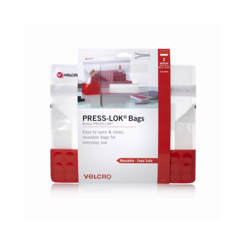 Press-Lok Bags, Medium, Red  pair