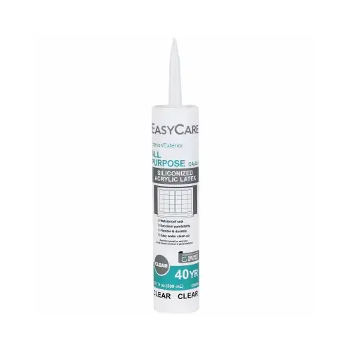 All Purpose Caulk, Acrylic Latex with Silicone, Clear, 10.1-oz.