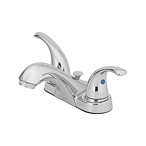 Lavatory Faucet With Pop-Up, Centerset, 2 Lever Handles, Chrome