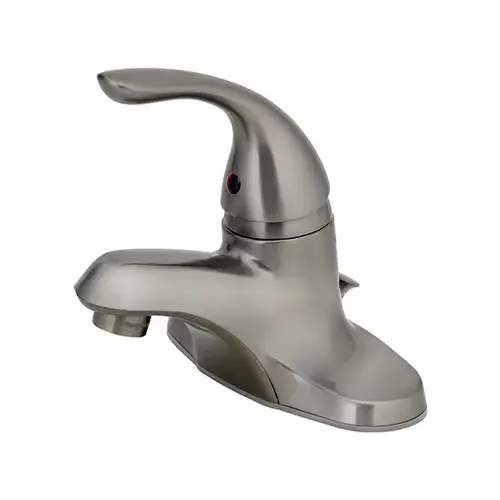 Lavatory Faucet With Plastic Pop-Up, Single Lever, PVD Brushed Nickel