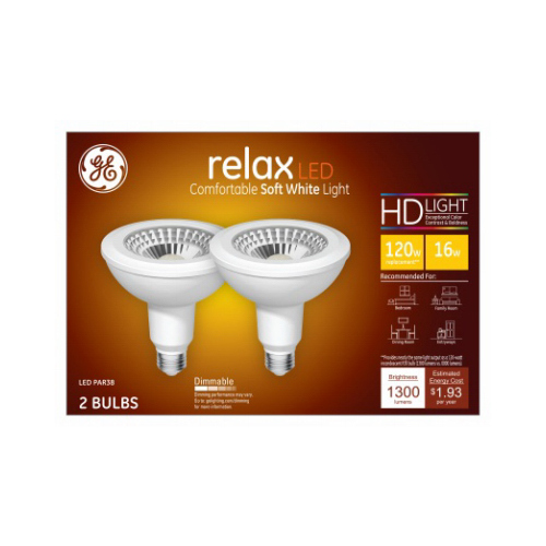 LED Light Bulbs, Soft White, Medium Base, 15-Watts Pair