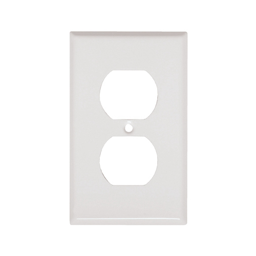 Steel Wall Plate, 1-Gang, 1-Duplex Opening, White