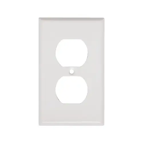 Steel Wall Plate, 1-Gang, 1-Duplex Opening, White