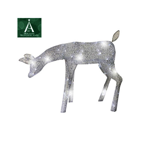 BRITE STAR MANUFACTURING 46-367-55 LED Christmas Yard Dcor, Silver Morphing Doe, 39-In.