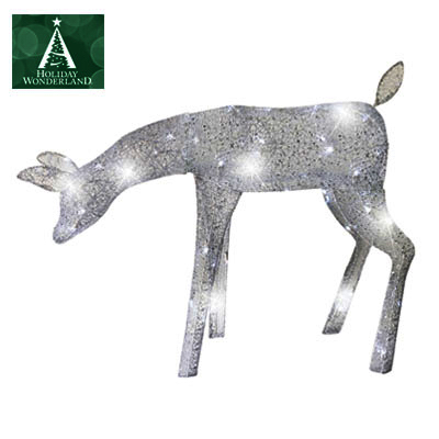 BRITE STAR MANUFACTURING 46-367-55 LED Christmas Yard Dcor, Silver Morphing Doe, 39-In.