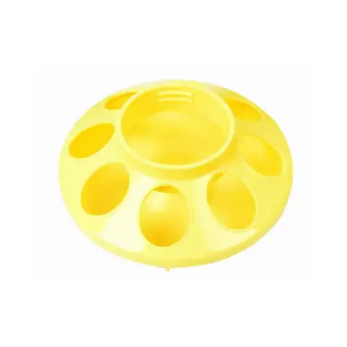 Chick Feeder for Qt. Jar, Yellow Plastic