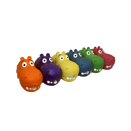 Hippo Latex Dog Toy, Assorted, 8-In.