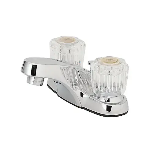 HomePointe 242436 Lavatory Faucet With Pop-up, 2 Acrylic Handles, Chrome