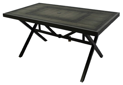 Four Seasons Courtyard BLE00299H60 Canmore Patio Dining Table, Faux Wood Top, Steel Frame, 40 x 72-In.