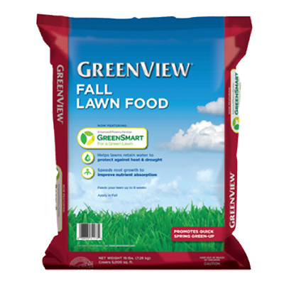 GreenView 2129180 Fall Lawn Food Fertilizer, Covers 5,000 Sq. Ft., 16-Lbs.