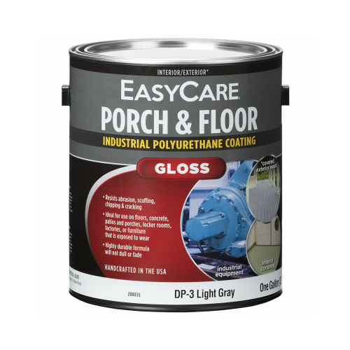 Premium Interior/Exterior Gloss Polyurethane Porch & Floor Enamel, Light Gray, 1-Gallon