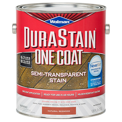 Zinsser 288087 Durastain Water Based Exterior Wood Stain, 1 Coat Semi-Transparent Natural Redwood, 1-Gallon