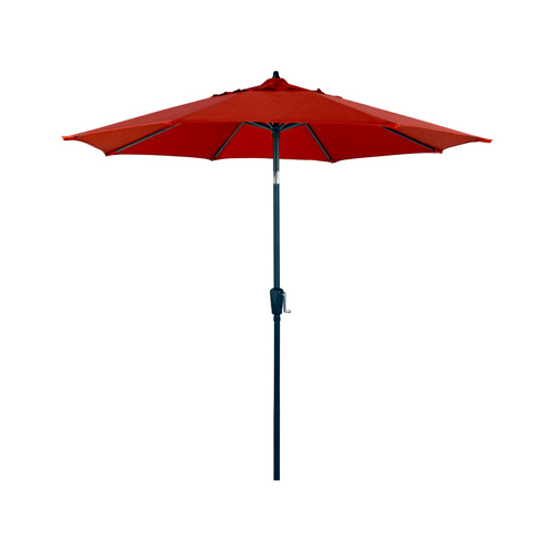Patio Market Umbrella, Steel Frame, Red Polyester, 9-Ft.