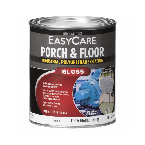 Porch & Floor Gloss Polyurethane Enamel, Medium Gray, 1-Qt. - pack of 4