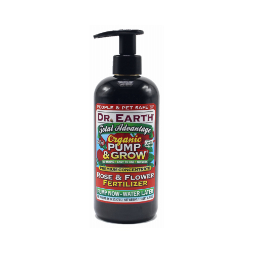 Dr. Earth 1079 Total Advantage Pump & Grow Rose & Flower Fertilizer, Organic, 16-oz.