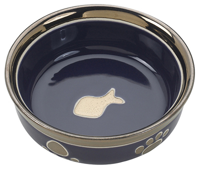 Ethical 6883 Cat Dish, Black Ceramic, 5-In.