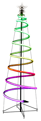 HK STAR BRIGHT LIGHTING LIMITED X17ELNXM3DMK03126FT24VRGB Neon Flex Spiral Tree, 6-Ft.