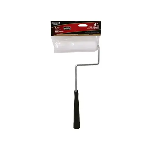 TRUE VALUE APPLICATORS 60155TV Mini Paint Roller Cover + Frame, Woven, 6.5 x 1/2-In.